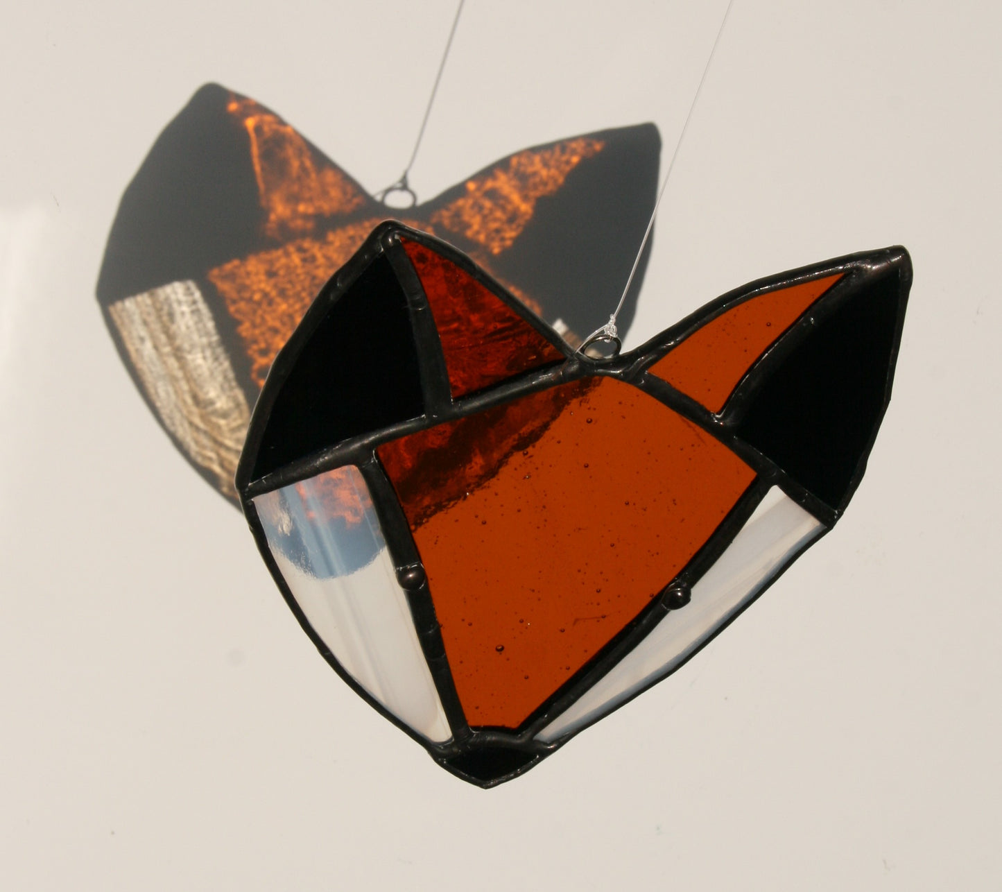Handmade stained glass fox head