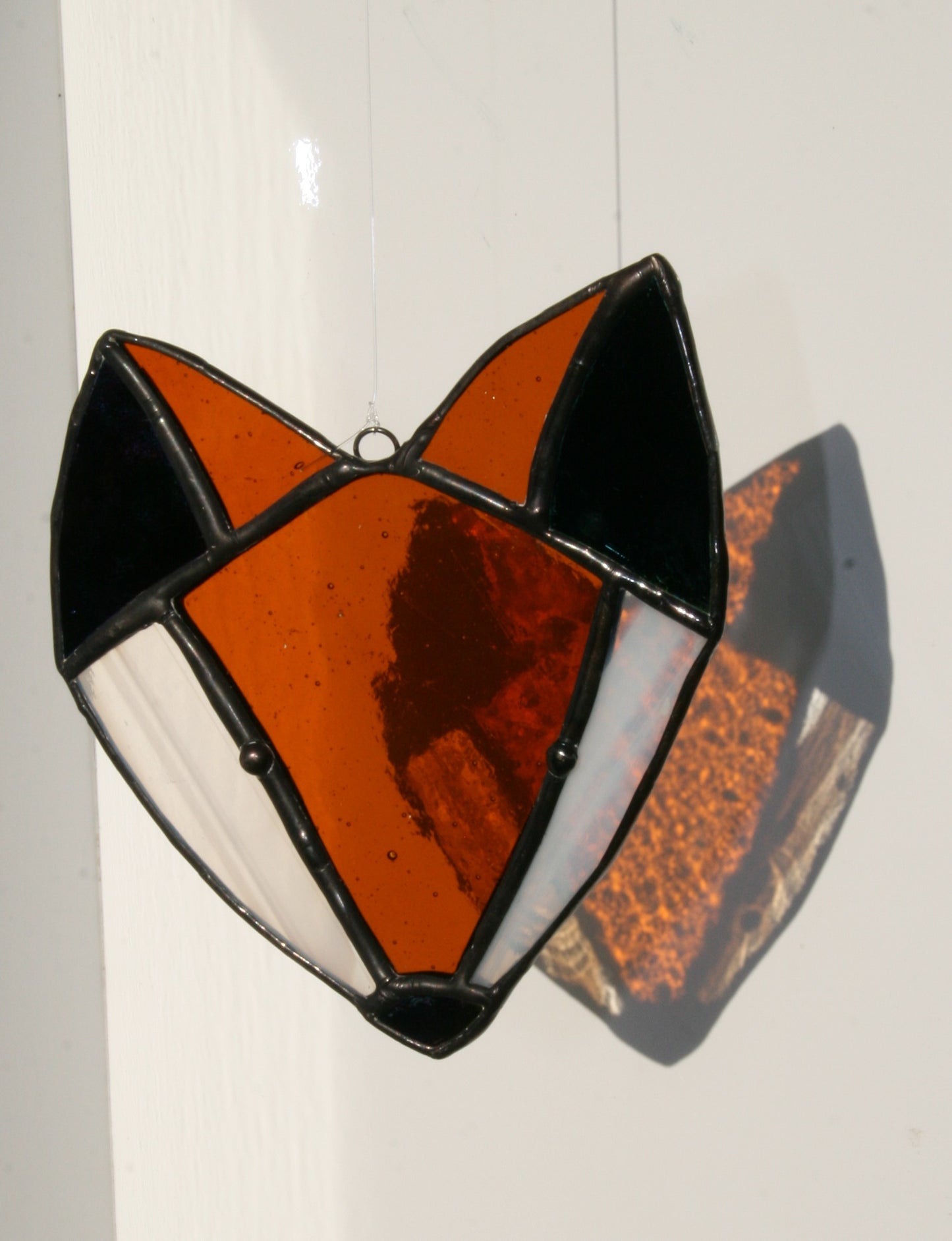 Handmade stained glass fox head