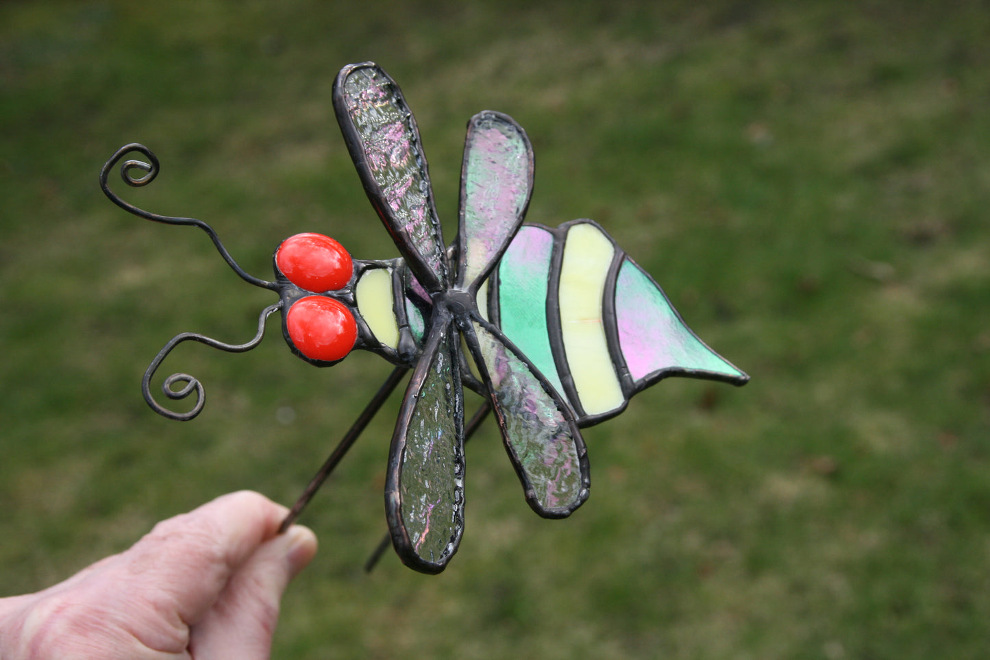 Handmade bee plant stake