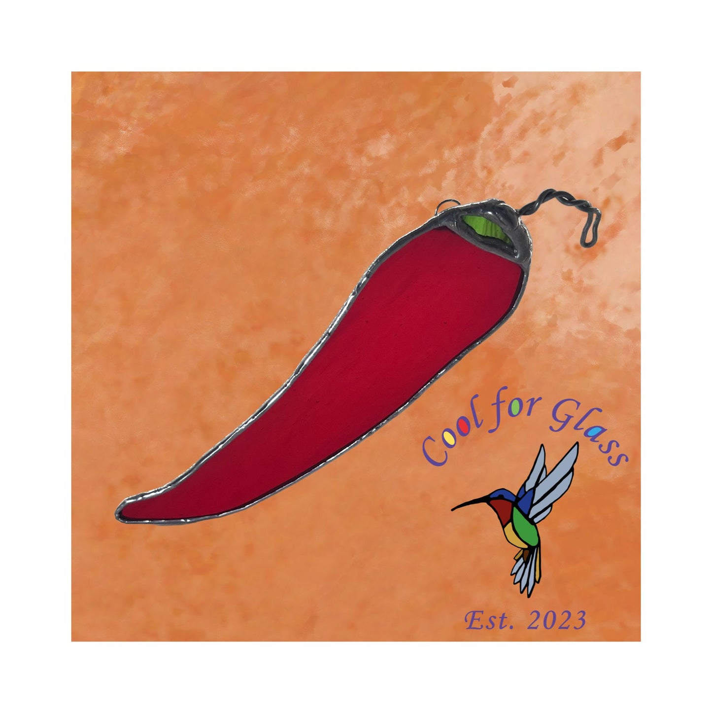 Stained glass red hot chilli