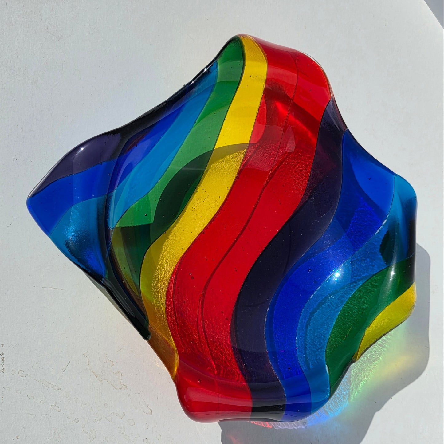 Fused Rainbow Handkerchief dish