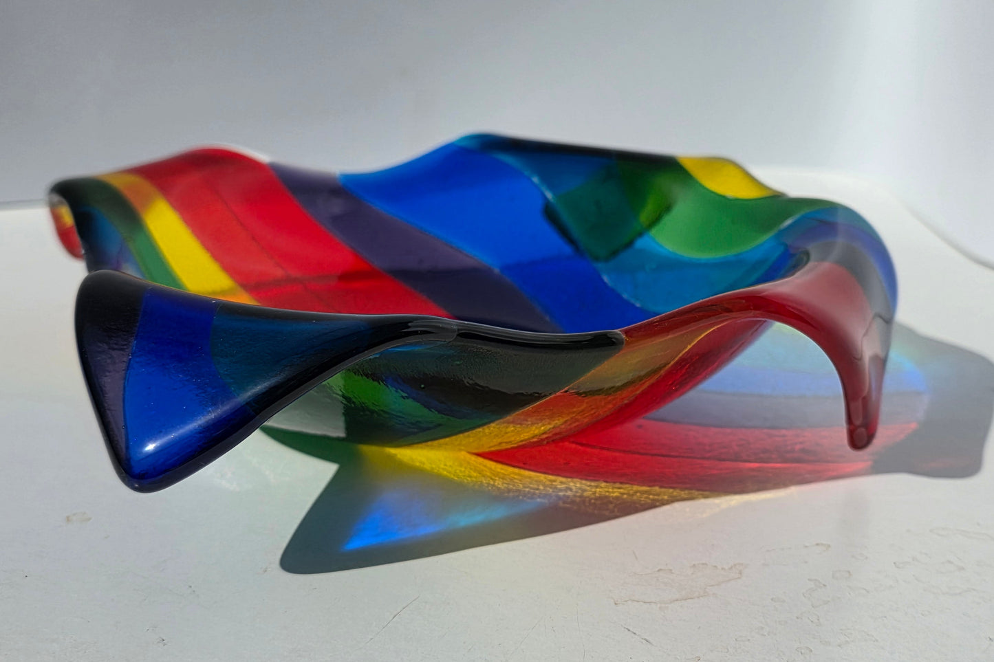 Fused Rainbow Handkerchief dish
