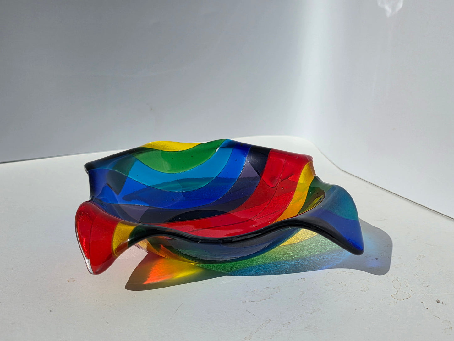 Fused Rainbow Handkerchief dish
