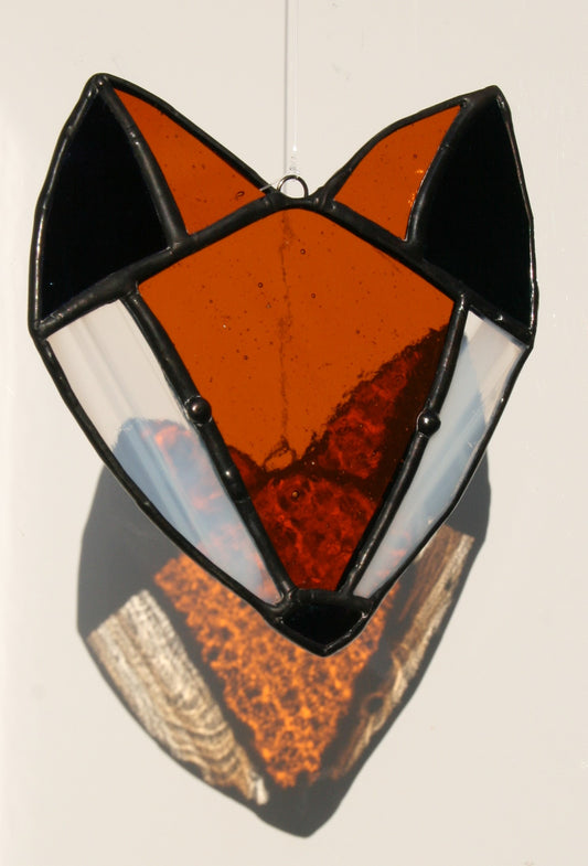 Handmade stained glass fox head