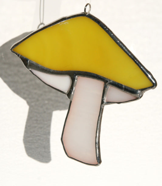 Handmade hanging stained glass mushroom