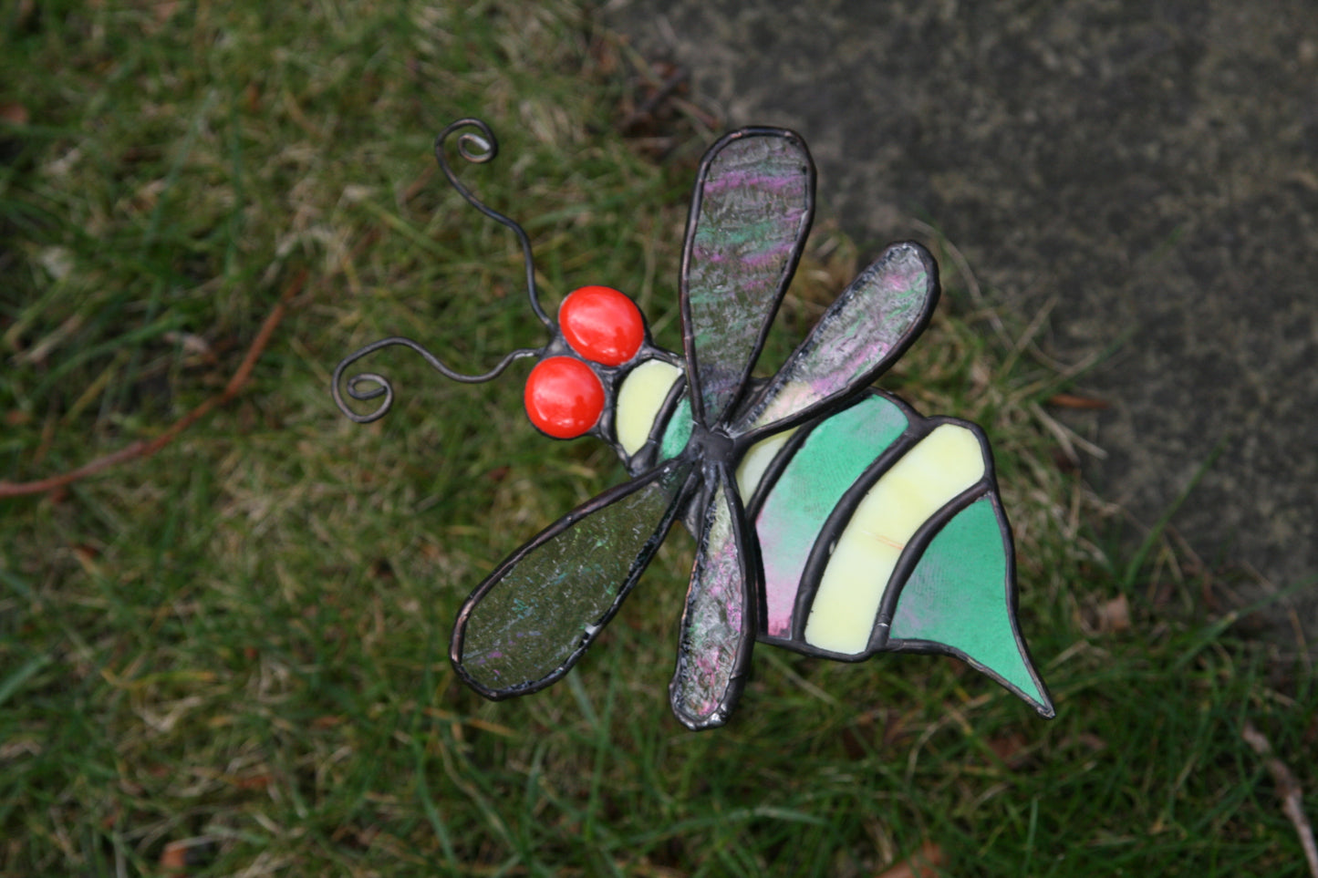Handmade bee plant stake