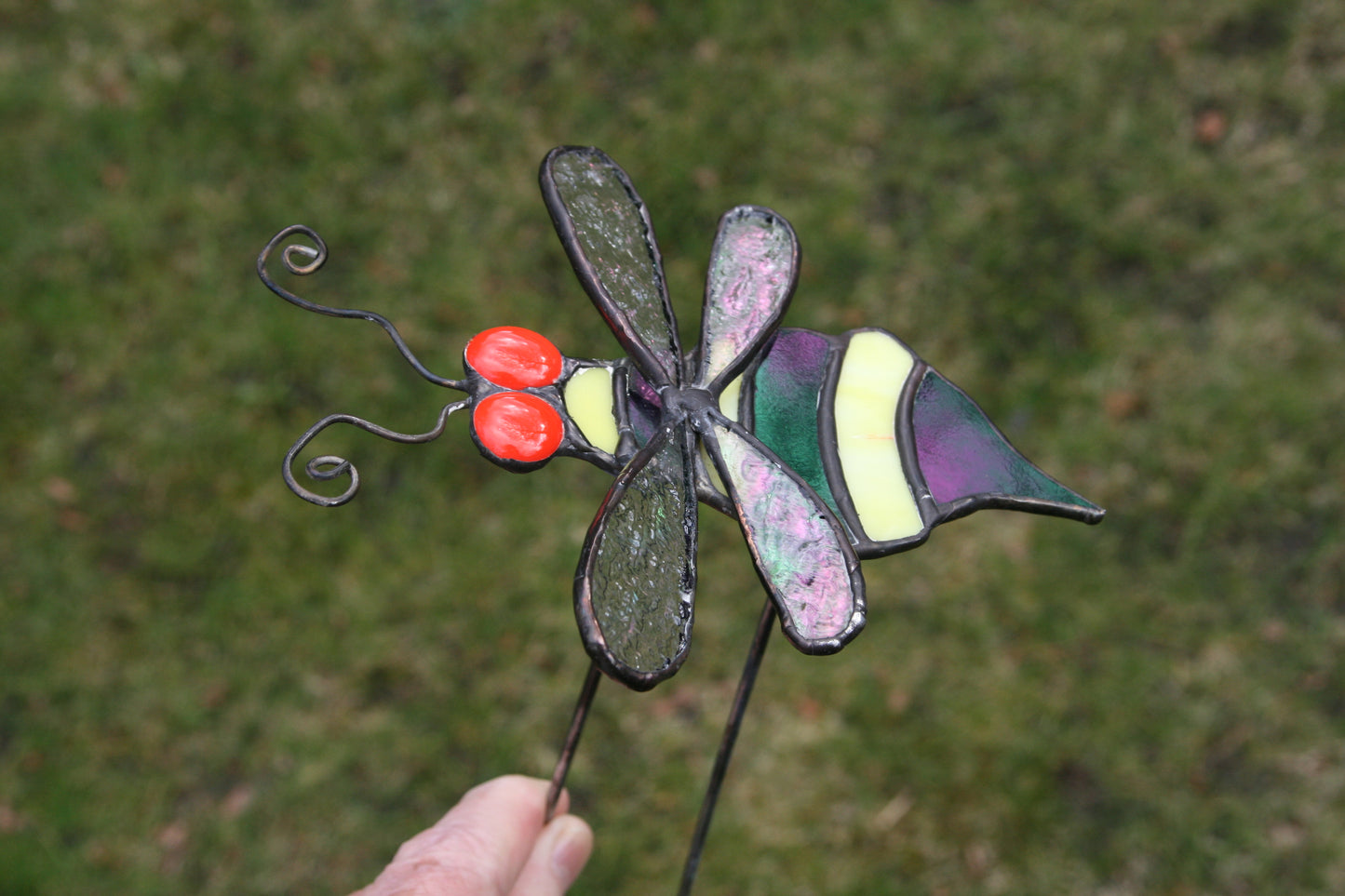 Handmade bee plant stake