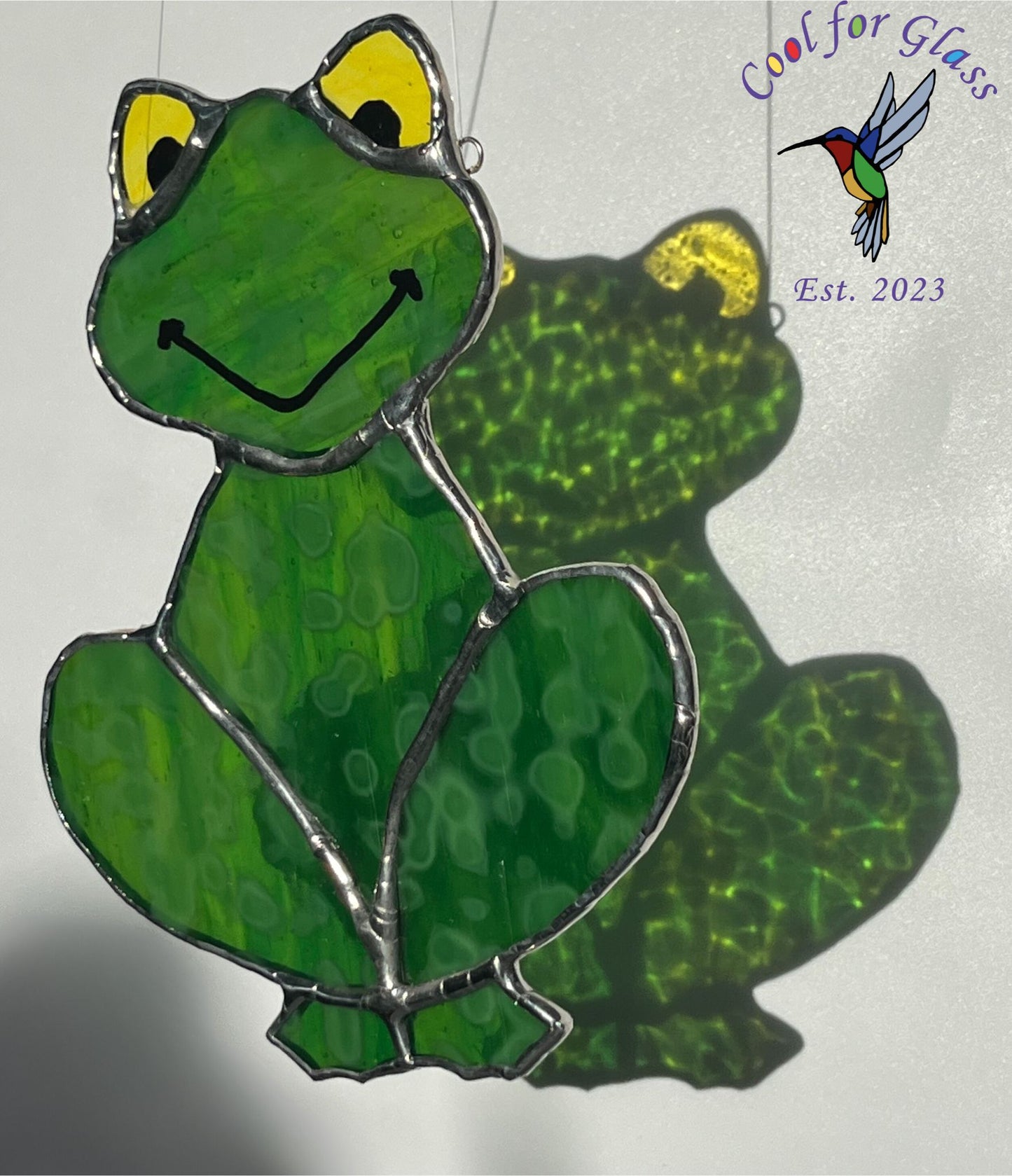 Handmade Stained glass 'hoppy' frogs